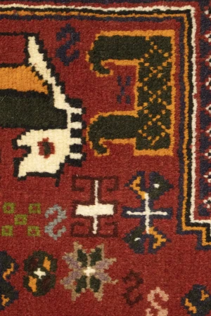 Red Tribal 3'4X5 Shiraz Persian Rug