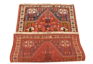 Red Tribal 3'4X5 Shiraz Persian Rug