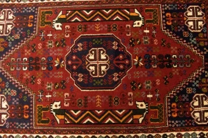 Red Tribal 3'4X5 Shiraz Persian Rug