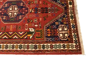 Red Tribal 3'4X5 Shiraz Persian Rug
