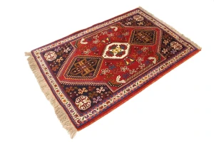Red Tribal 3'5X5 Shiraz Persian Rug