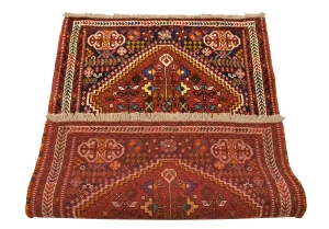 Red Tribal 3'5X5 Shiraz Persian Rug