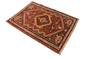 Red Tribal 3'5X5 Shiraz Persian Rug