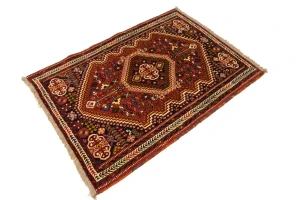 Red Tribal 3'5X5 Shiraz Persian Rug