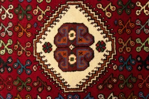Red Tribal 3'6X4'3 Shiraz Persian Rug