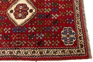 Red Tribal 3'6X4'3 Shiraz Persian Rug