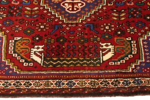 Red Tribal 3'4X4'9 Shiraz Persian Rug