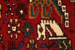 Red Tribal 3'4X4'9 Shiraz Persian Rug