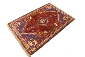 Red Tribal 3'4X4'9 Shiraz Persian Rug