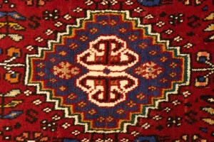 Red Tribal 3'4X4'9 Shiraz Persian Rug