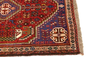 Red Tribal 3'4X4'9 Shiraz Persian Rug