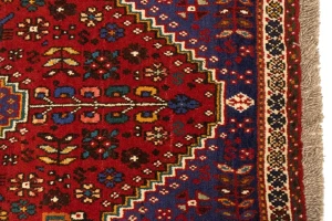 Red Tribal 3'4X4'9 Shiraz Persian Rug