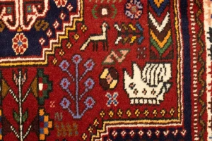 Red Tribal 3'4X4'7 Shiraz Persian Rug