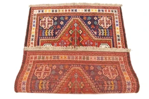 Red Tribal 3'4X4'7 Shiraz Persian Rug