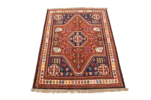 Red Tribal 3'4X4'7 Shiraz Persian Rug