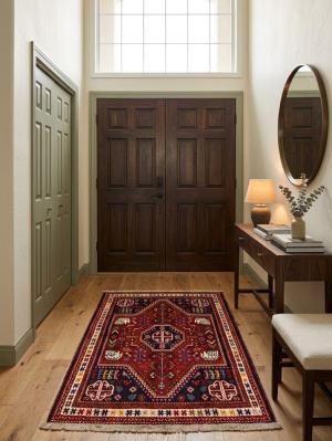 Red Tribal 3'4X4'7 Shiraz Persian Rug