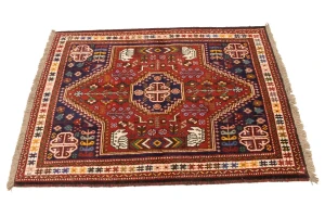Red Tribal 3'4X4'7 Shiraz Persian Rug
