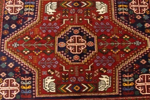 Red Tribal 3'4X4'7 Shiraz Persian Rug