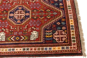Red Tribal 3'4X4'7 Shiraz Persian Rug