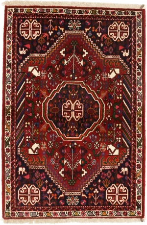 Red Tribal 3X5 Shiraz Persian Rug