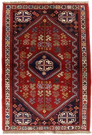 Red Tribal 3'3X4'7 Shiraz Persian Rug