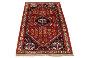 Red Tribal 3'3X4'7 Shiraz Persian Rug