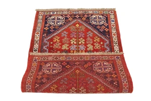 Red Tribal 3'3X4'7 Shiraz Persian Rug