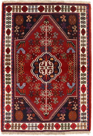 Red Tribal 3'5X5 Shiraz Persian Rug