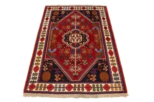 Red Tribal 3'5X5 Shiraz Persian Rug