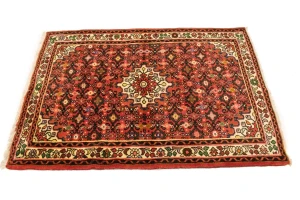 Bittersweet Red Tribal 3'6X5'0 Hamedan Persian Rug
