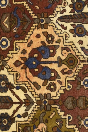Vintage Rusty Brown Floral 5'5X6'8 Bakhtiari Persian Rug