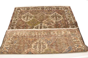 Vintage Rusty Brown Floral 5'5X6'8 Bakhtiari Persian Rug