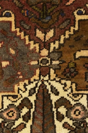 Vintage Rusty Brown Floral 5'5X6'8 Bakhtiari Persian Rug