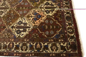 Vintage Rusty Brown Floral 5'5X6'8 Bakhtiari Persian Rug
