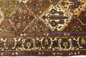 Vintage Rusty Brown Floral 5'5X6'8 Bakhtiari Persian Rug