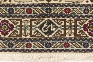 Cream Vintage Pictorial 4'5X6'5 Ardebil Tabriz Persian Oriental Rug