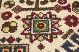 Cream Vintage Pictorial 4'5X6'5 Ardebil Tabriz Persian Oriental Rug