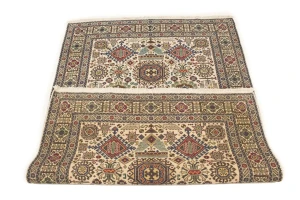 Cream Vintage Pictorial 4'5X6'5 Ardebil Tabriz Persian Oriental Rug