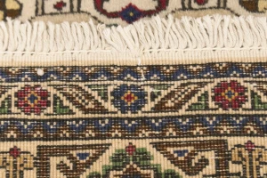 Cream Vintage Pictorial 4'5X6'5 Ardebil Tabriz Persian Oriental Rug