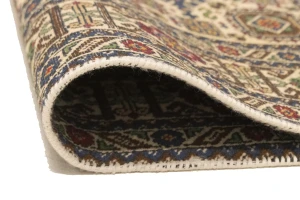 Cream Vintage Pictorial 4'5X6'5 Ardebil Tabriz Persian Oriental Rug