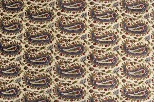 Semi Antique Cream Floral 5X8 Kashan Boteh Persian Rug