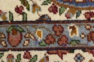 Semi Antique Cream Floral 5X8 Kashan Boteh Persian Rug