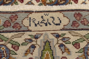 Semi Antique Cream Floral 5X8 Kashan Boteh Persian Rug