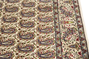 Semi Antique Cream Floral 5X8 Kashan Boteh Persian Rug