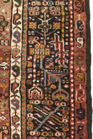 Muted Rusty Red Semi Antique Tribal Geometric 4X5 Karajeh Persian Oriental Rug