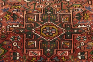 Muted Rusty Red Semi Antique Tribal Geometric 4X5 Karajeh Persian Oriental Rug