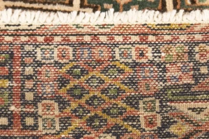 Muted Rusty Red Semi Antique Tribal Geometric 4X5 Karajeh Persian Oriental Rug
