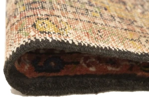 Muted Rusty Red Semi Antique Tribal Geometric 4X5 Karajeh Persian Oriental Rug