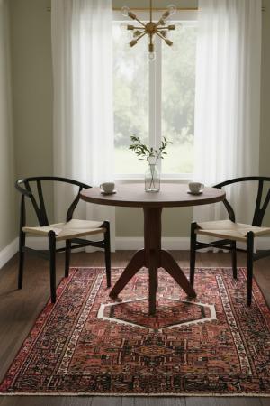 Semi Antique Tribal Geometric 4X5 Karajeh Persian Rug