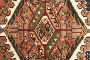 Muted Rusty Red Semi Antique Tribal Geometric 4X5 Karajeh Persian Oriental Rug